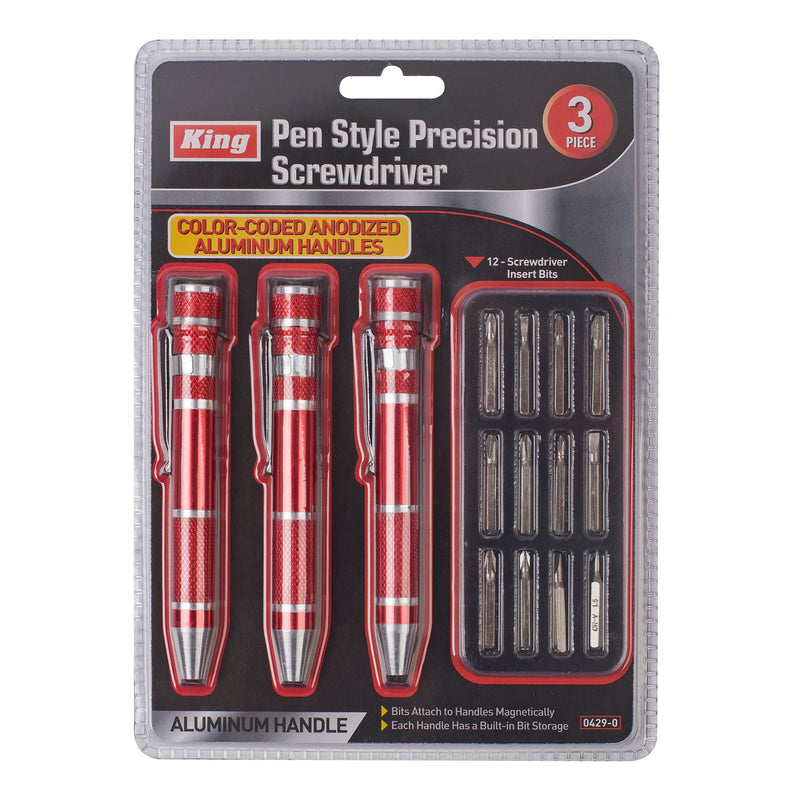 0429-0 - 3-PC PEN STYLE PRECISION SCREWDRIVER SET