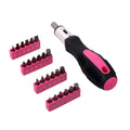 0440-0 - 25-PC PINK RATCHETING SCREWDRIVER SET