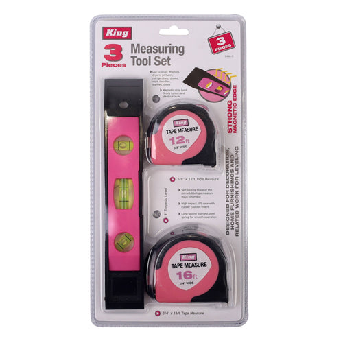 0446-0 - 3-PC PINK MEASURING TOOL SET