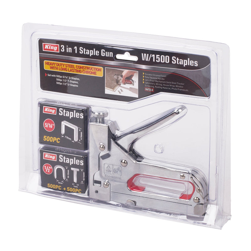 0672-0 - 3-IN-1 HEAVY DUTY STABLE GUN W/ 1500 STAPLES