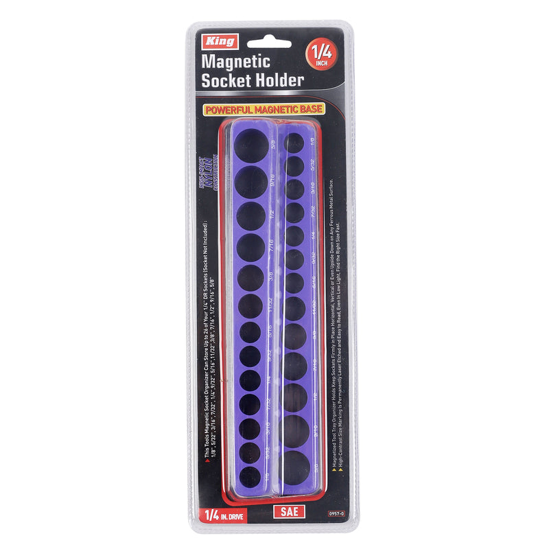 0957-0 - 1/4" MAGNETIC SOCKET HOLDER, SAE, 1/8" - 5/8" (PURPLE)