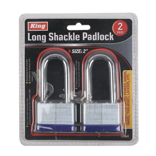 1576-0 - 2-PC LONG SHACKLE PADLOCK, 2"