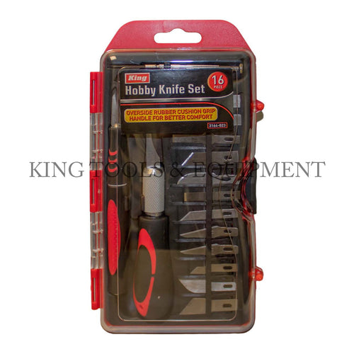 KING 16-pc HOBBY KNIFE SET w/ Tweezer + Precision Screwdriver & Exacto Blades